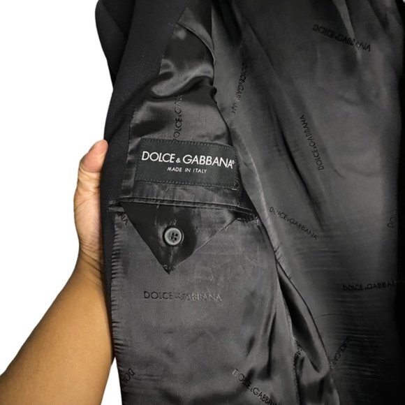 Dolce & Gabbana Men's Black Virgin Wool Single Breasted Notch Lapel Blazer - Picture 7 of 12